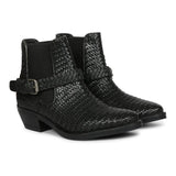 Women Black Leather Ankle Boot