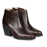 Saint Jolina Brown Croco Embossed Leather Ankle Boots