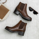 Saint Sophia Brown Leather Ankle Boots