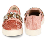 Saint Kacey Peach Velvet Sneaker
