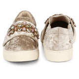 Saint Kacey Beige Velvet Sneaker