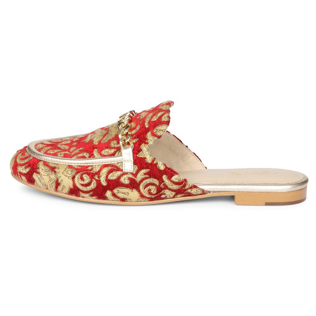 Saint Manon Red Handcrafted Leather Mules