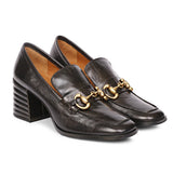Saint Valentina Black Distressed Leather Handcrafted Shoes