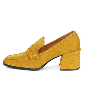 Amelia Mustard Suede Leather Handcrafted Shoes