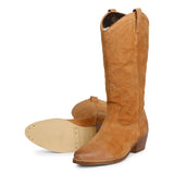 Saint Manuela Tan Leather cowboy Calf Length Boots