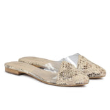 Saint Elfleda Beige Python Leather Mules