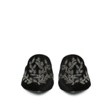 Saint Sofia Black Leather Hand Embroider Mules