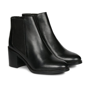 Saint Sandra Black Leather Ankle Boot