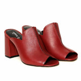 Saint Amor Red Leather Block Heel