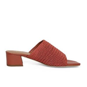 Saint Eloisa Brick Red Woven Block Heel Mules