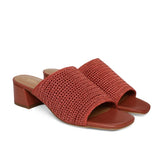 Saint Eloisa Brick Red Woven Block Heel mules