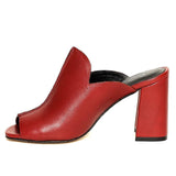 Saint Amor Red Leather Block Heel