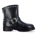 Saint Adelina Metal Studded Black Leather Ankle Boots