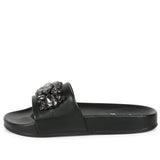 Saint Jaime Black Leather Slide - SaintG