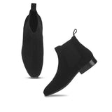 Saint Conrad black suede leather chelsea boot