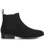 Saint Conrad black suede leather chelsea boot