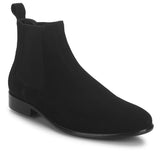 Saint Conrad black suede leather chelsea boot