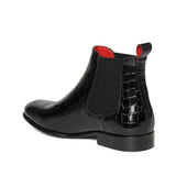 Saint Eadred Black Croco Patent Shiny Leather Chelsea boot
