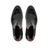 Saint Eadred Black Croco Patent Shiny Leather Chelsea boot