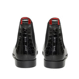 Saint Eadred Black Croco Patent Shiny Leather Chelsea boot