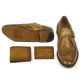 Saint Salvador Tan Leather Monk Brogue With Set