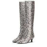 Saint Felicity python print vegan leather Above The Knee Kitten Heel Boots