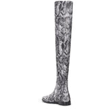 Saint Lelia Grey Stretch Fabric Above The Knee Boots