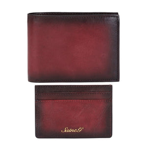 Red Italian Leather Men's Wallet Set - SaintG