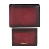 Red Italian Leather Men's Wallet Set - SaintG