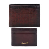 Brown Croco Leather Men's Wallet Set - SaintG