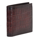 Brown Croco Leather Men's Wallet Set