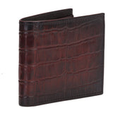Brown Croco Leather Men's Wallet Set