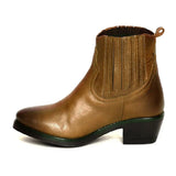 Saint Senorina Tan Burnished Leather Ankle Boot