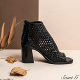 Saint Anna Woven High Ankle Block Heels