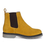 Saint Elaine Yellow Suede Leather Chelsea Boots