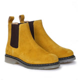 Saint Elaine Yellow Suede Leather Chelsea Boots