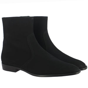 Saint Frederick Black Suede Leather Ankle Boot