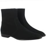 Saint Frederick Black Suede Leather Ankle Boot