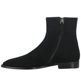 Saint Frederick Black Suede Leather Ankle Boot