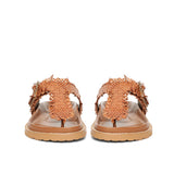 Saint Filomena Tan Woven Leather Flats