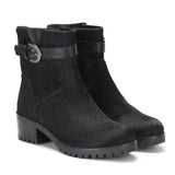 Saint Graziana Black Pony Hair Leather Ankle Boots