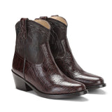 Saint Ottavia Brown Patent Leather Ankle Boots