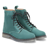 Saint Delfina Green Suede Leather Ankle Boots