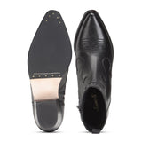 Saint Fausta Black Stitched Leather handcrafted Ankle Boots