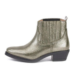 Saint Marion Pewter Crackle Leather Chelsea Boots