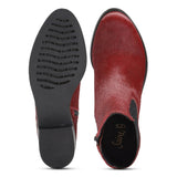 Saint Jacobella Red Pony Hair Leather Ankle Boots