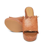 Saint Ortensia Tan Woven Wedges