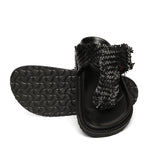 Saint Filomena Black Woven Leather Slip On Flats