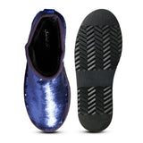 Saint Beatha Shimmering Sequins Blue Snug Boots