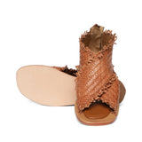 Saint Filomena Tan Woven Leather Sandals